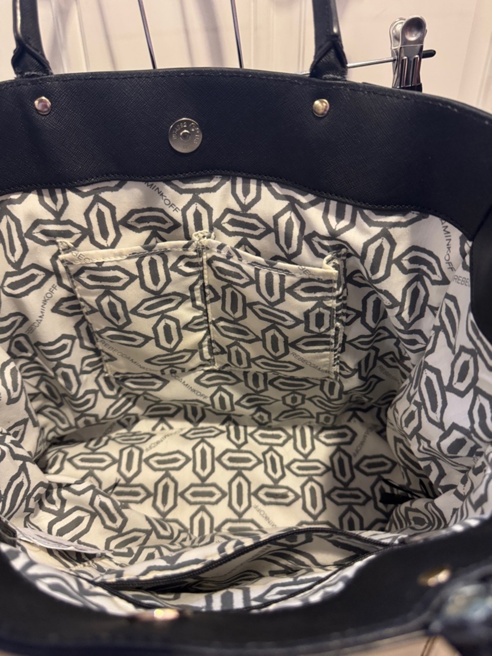 Rebecca Minkoff Saffiano Leather Large MAB Tote Shoulder Bag Black $295.00 - Picture 14 of 16
